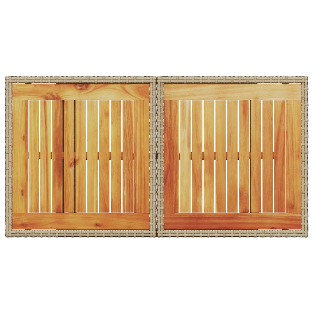 Tavolo da Giardino Beige 100x55x73 cm Polyrattan e Legno Acacia | homemem39
