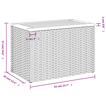 Tavolini Giardino 2pz Beige 55x34x37 Polyrattan Legno Massello - homemem39