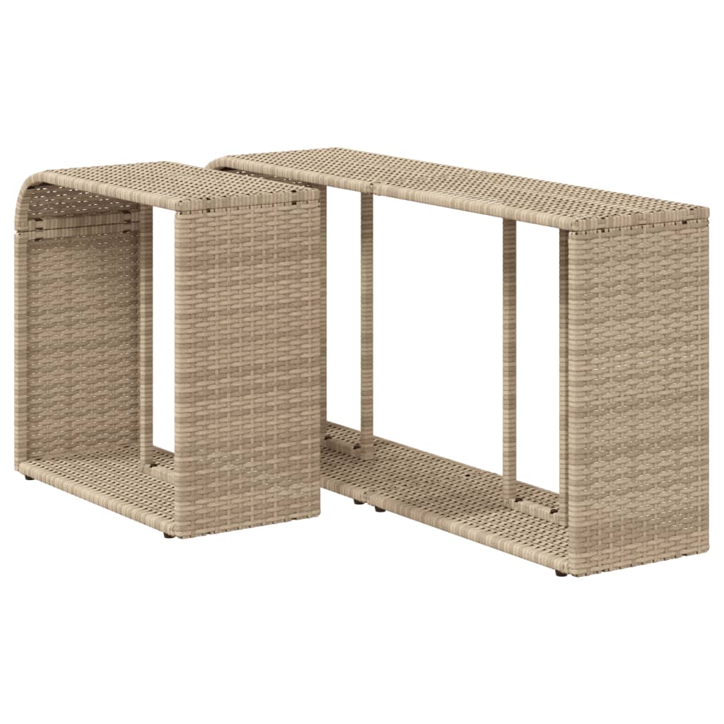 Scaffali Portaoggetti 2 pz Beige in Polyrattan - homemem39