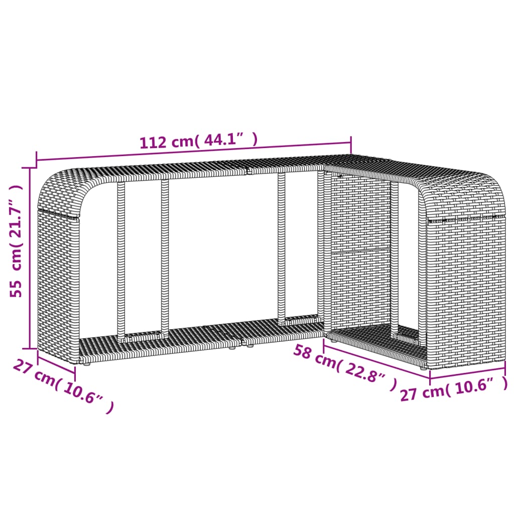 Scaffali Portaoggetti 2 pz Beige in Polyrattan - homemem39