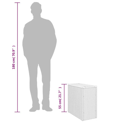 Tavolo da Giardino Piano in Legno Beige 58x27,5x55cm Polyrattan - homemem39