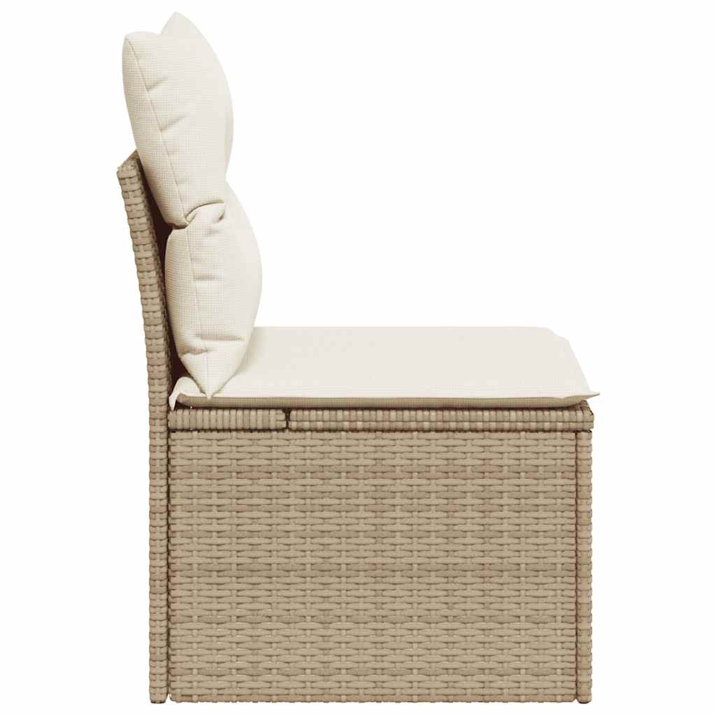 Sedia Giardino Senza Braccioli con Cuscini Beige in Polyrattan | homemem39