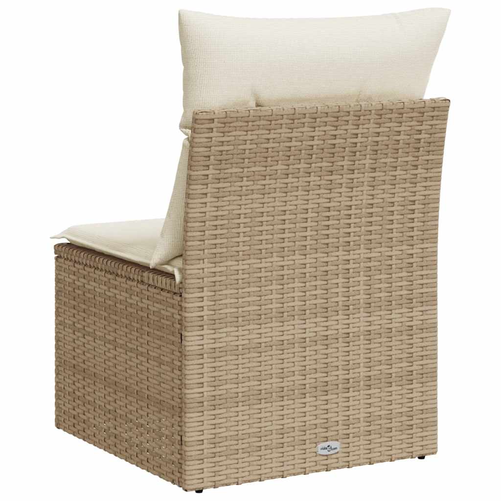 Sedia Giardino Senza Braccioli con Cuscini Beige in Polyrattan | homemem39