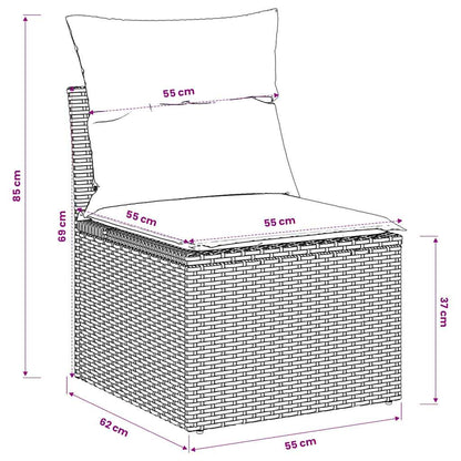 Sedia Giardino Senza Braccioli con Cuscini Beige in Polyrattan | homemem39