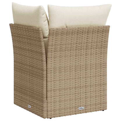 Divano Angolare da Giardino con Cuscini Beige in Polyrattan | homemem39