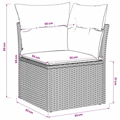 Divano Angolare da Giardino con Cuscini Beige in Polyrattan | homemem39