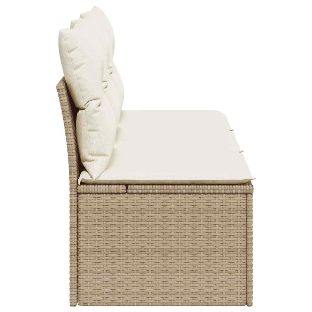 Divano da Giardino con Cuscini a 3 Posti Beige in Polyrattan | homemem39