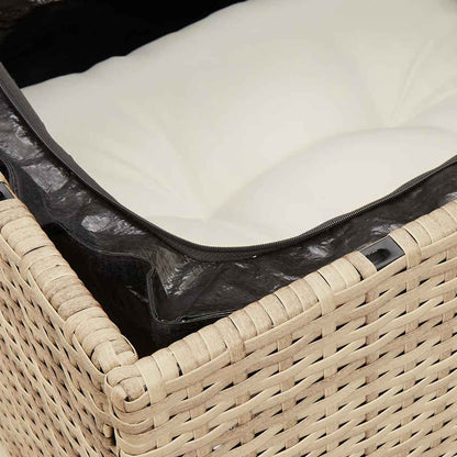 Divano da Giardino con Cuscini a 3 Posti Beige in Polyrattan | homemem39