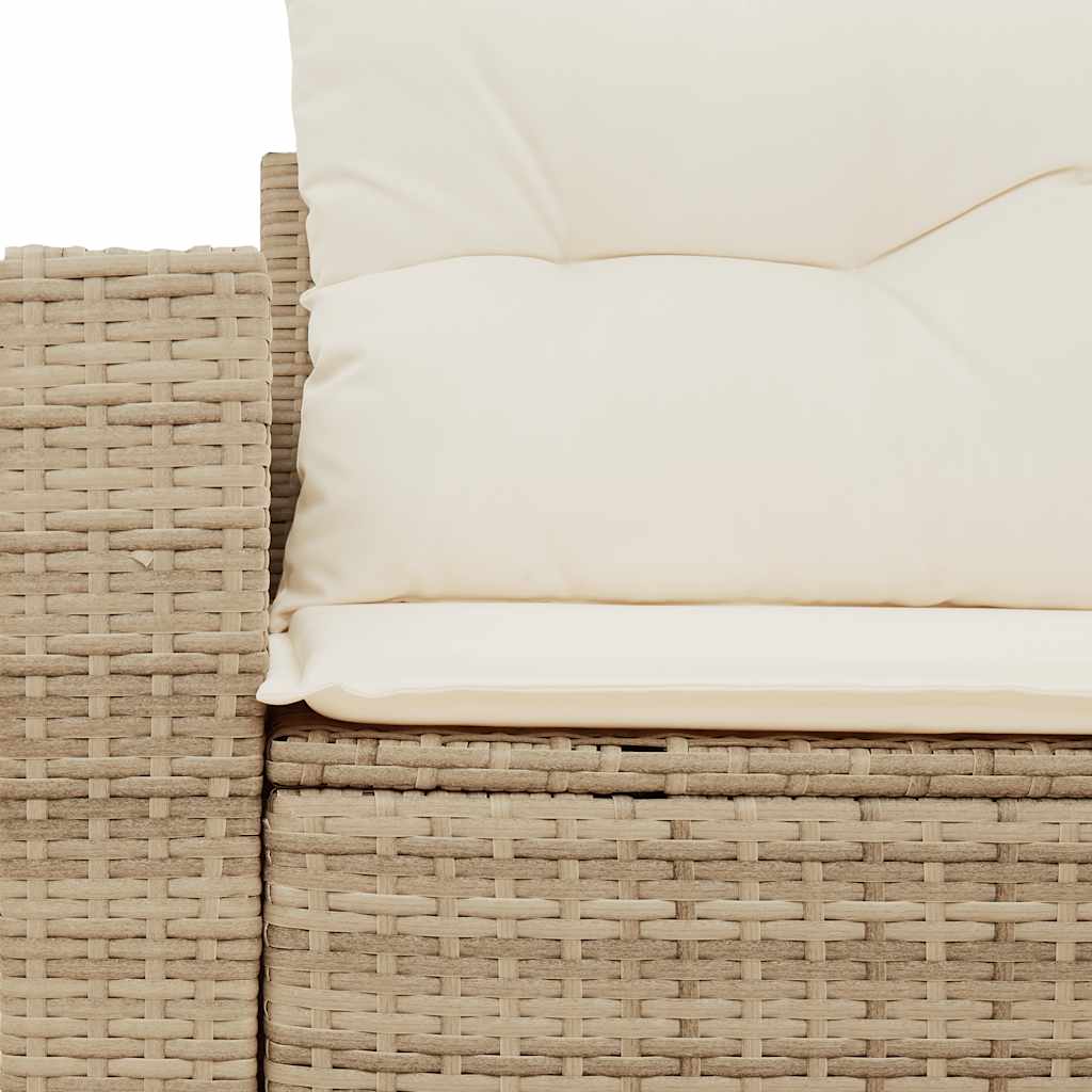 Divano da Giardino con Cuscini a 2 Posti Beige in Polyrattan | homemem39