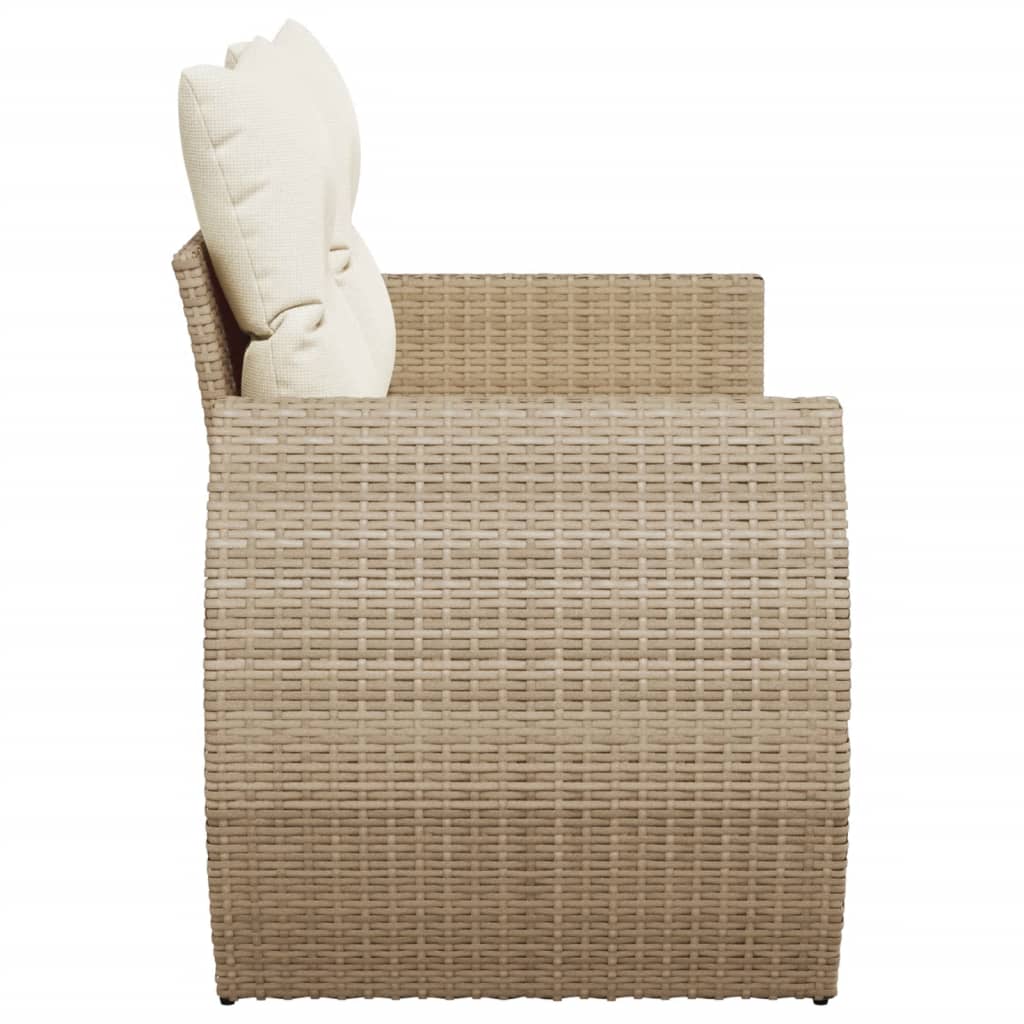 Divano da Giardino con Cuscini a 2 Posti Beige in Polyrattan | homemem39