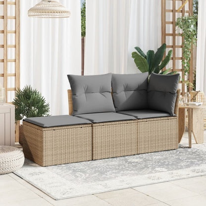 Sgabello Giardino con Cuscino Beige 55x55x37 cm in Polyrattan | homemem39