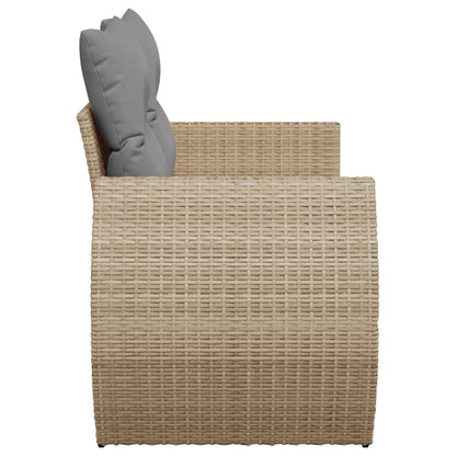 Divano da Giardino con Cuscini a 2 Posti Beige in Polyrattan | homemem39