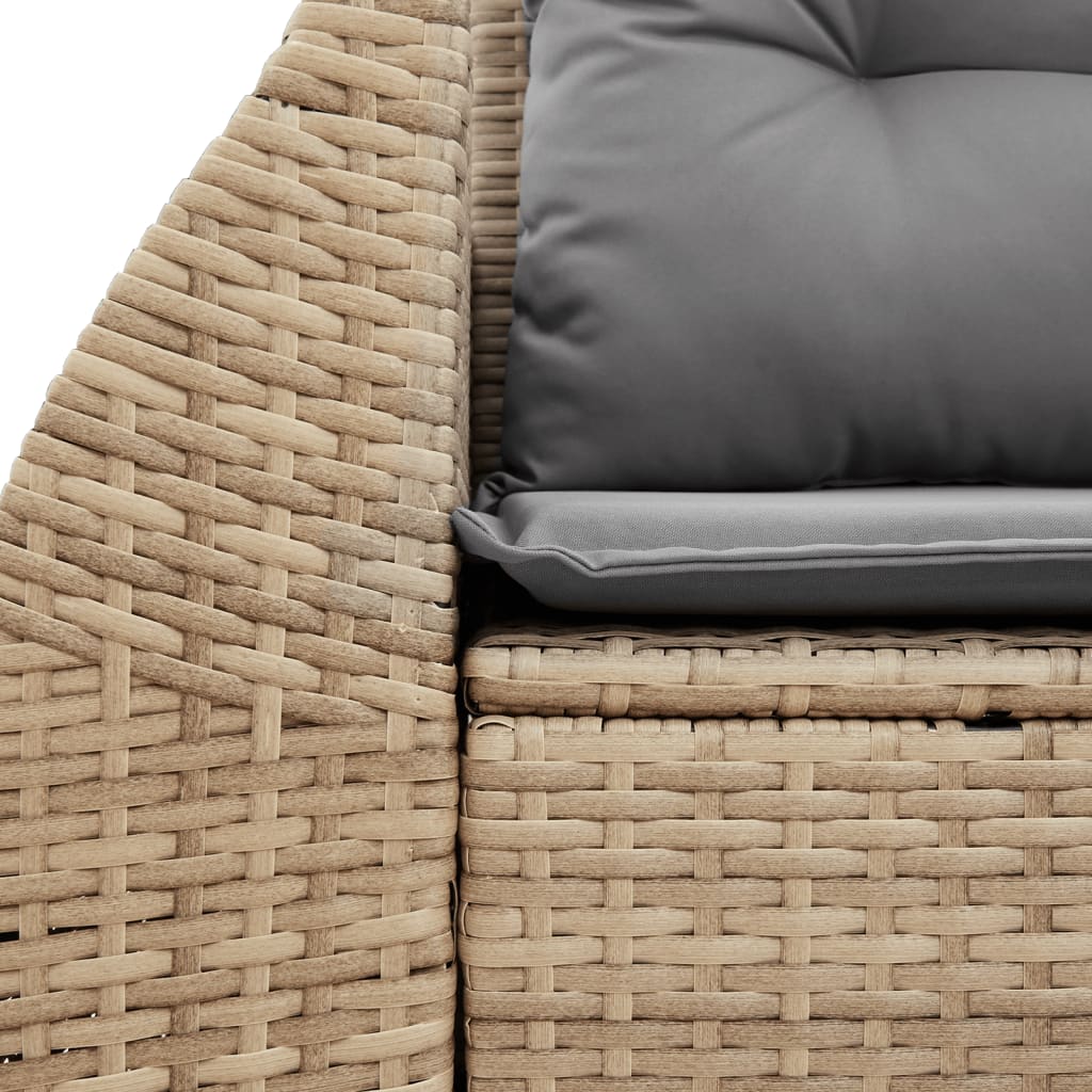 Divano da Giardino con Cuscini a 2 Posti Beige in Polyrattan | homemem39