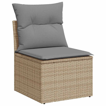 Sedia Giardino Senza Braccioli con Cuscini Beige in Polyrattan - homemem39