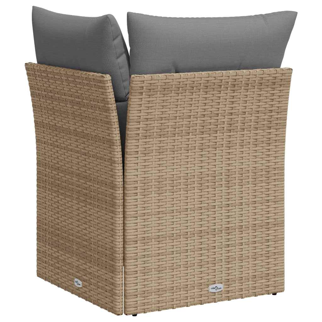 Divano Angolare da Giardino con Cuscini Beige in Polyrattan | homemem39