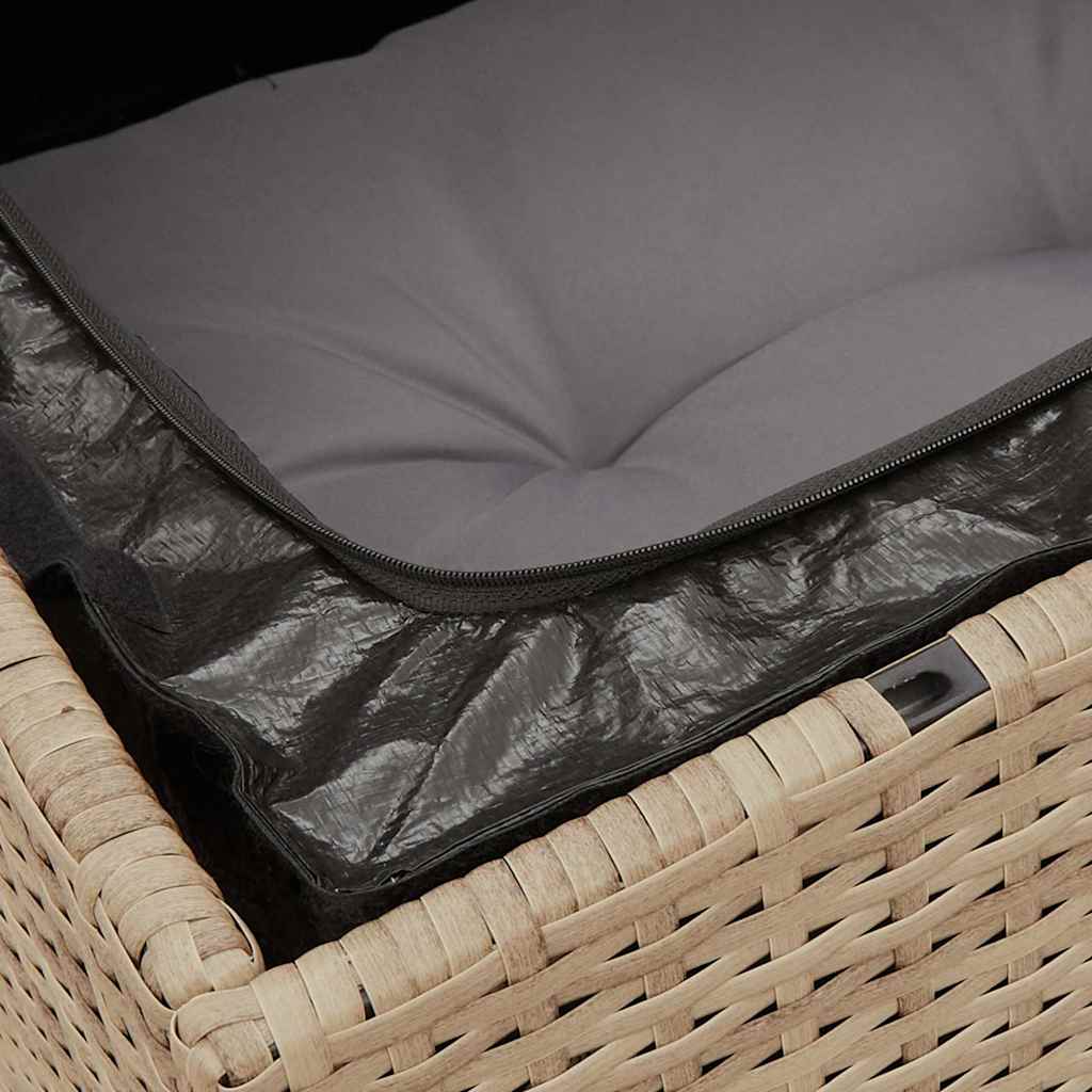 Divano Angolare da Giardino con Cuscini Beige in Polyrattan | homemem39