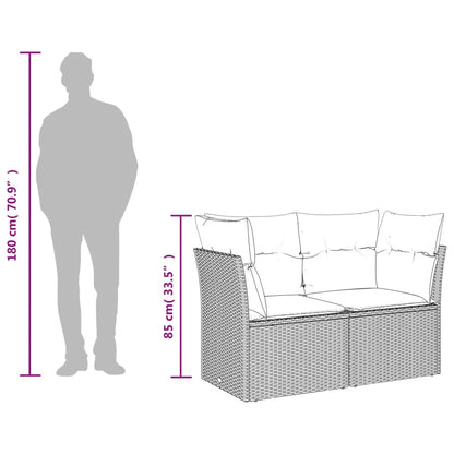 Divano da Giardino con Cuscini a 2 Posti Beige in Polyrattan - homemem39