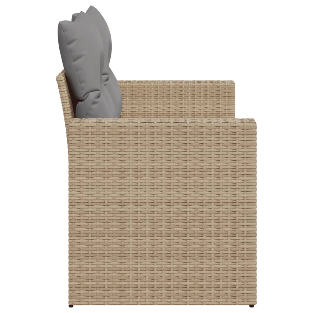 Divano da Giardino con Cuscini a 2 Posti Beige in Polyrattan | homemem39