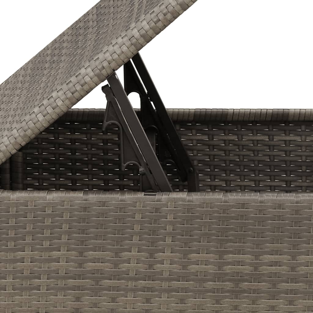 Sgabello Giardino con Cuscino Grigio 55x55x37 cm in Polyrattan