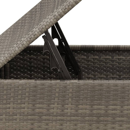 Sgabello Giardino con Cuscino Grigio 55x55x37 cm in Polyrattan - homemem39
