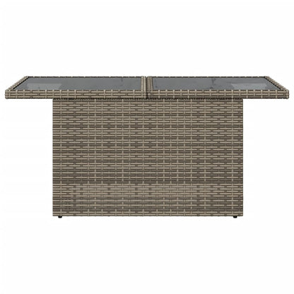 Tavolo da Giardino Piano in Vetro Grigio 100x55x73cm Polyrattan - homemem39