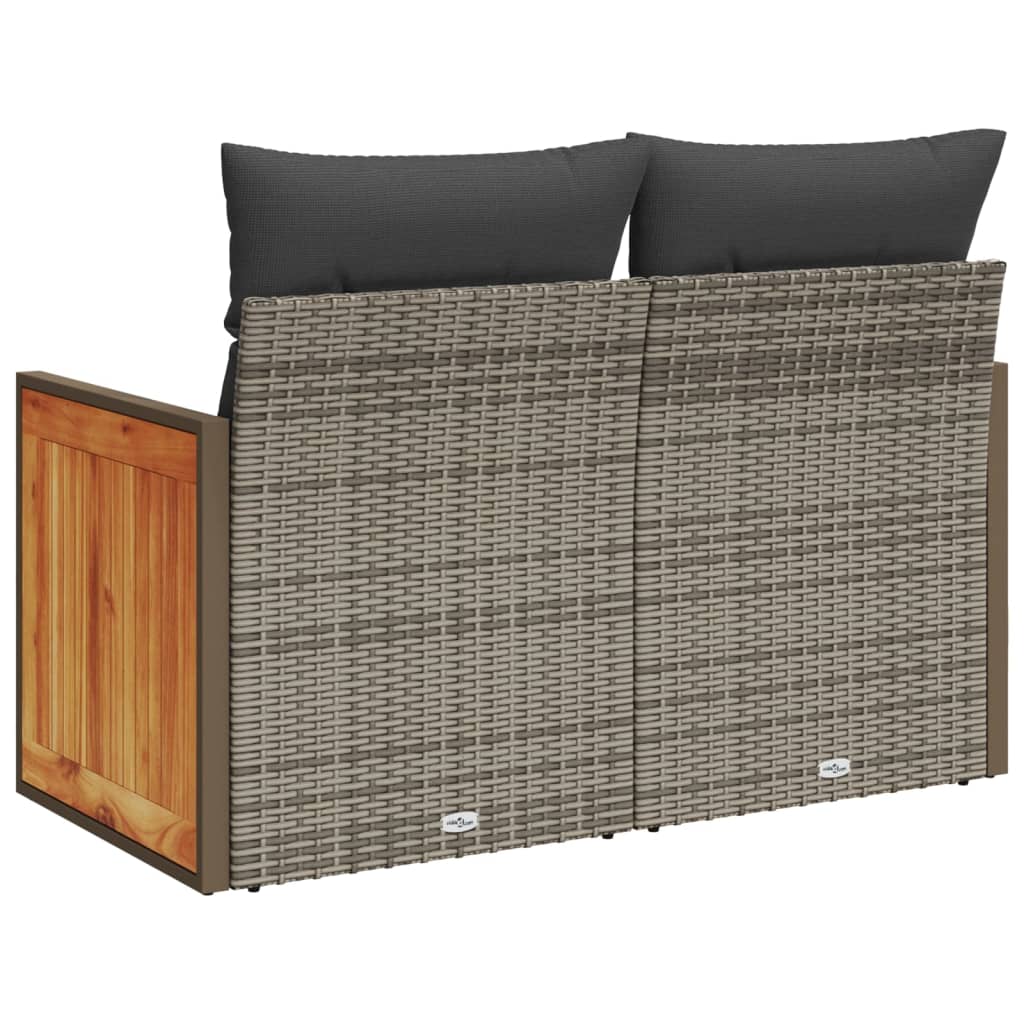 Divano da Giardino con Cuscini 2 Posti Grigio in Polyrattan | homemem39