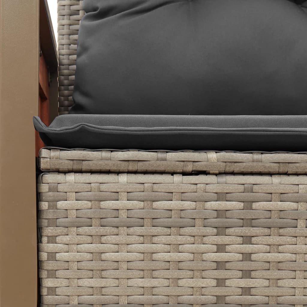 Divano da Giardino con Cuscini 2 Posti Grigio in Polyrattan | homemem39