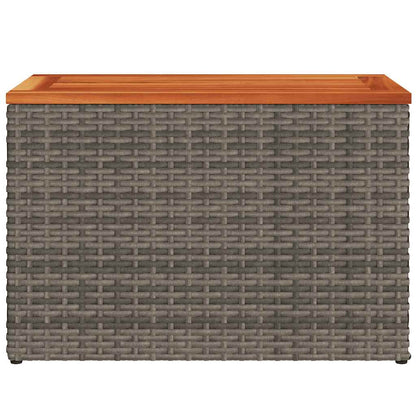Tavolini Giardino 2pz Grigi 55x34x37 Polyrattan Legno Massello - homemem39