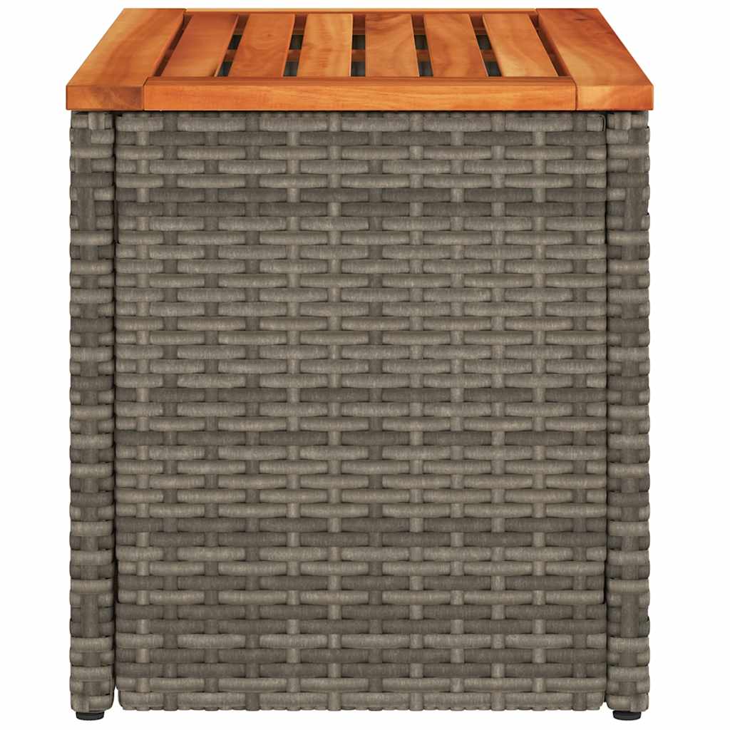 Tavolini Giardino 2pz Grigi 55x34x37 Polyrattan Legno Massello - homemem39