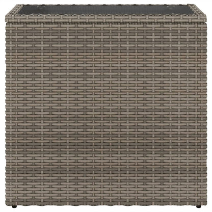 Tavolino Giardino Piano Vetro Grigio 58x27,5x55 cm Polyrattan - homemem39