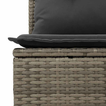 Sedia Giardino Senza Braccioli con Cuscini Grigio in Polyrattan - homemem39