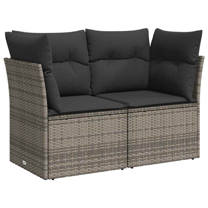 Divano da Giardino con Cuscini 2 Posti Grigio in Polyrattan | homemem39