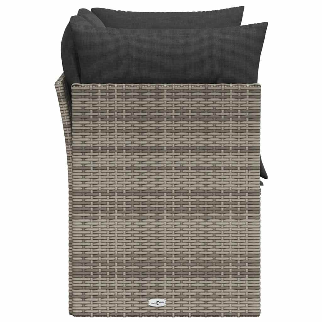 Divano da Giardino con Cuscini 2 Posti Grigio in Polyrattan | homemem39