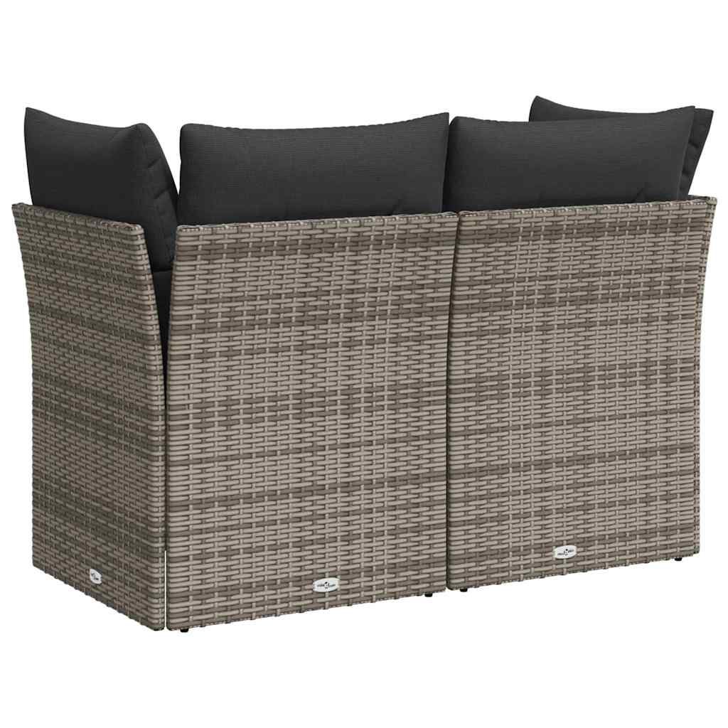 Divano da Giardino con Cuscini 2 Posti Grigio in Polyrattan | homemem39