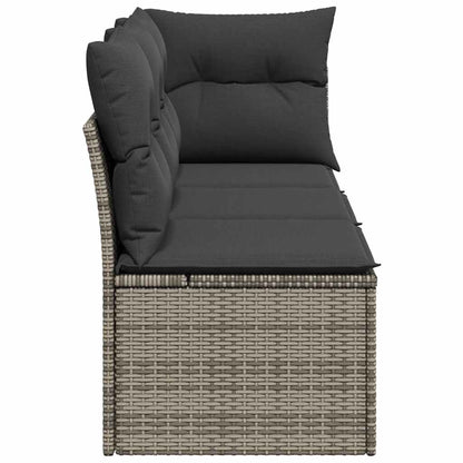 Divano da Giardino con Cuscini 3 Posti Grigio in Polyrattan | homemem39