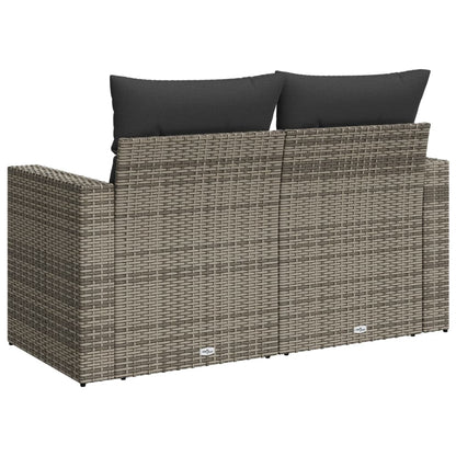 Divano da Giardino con Cuscini 2 Posti Grigio in Polyrattan | homemem39