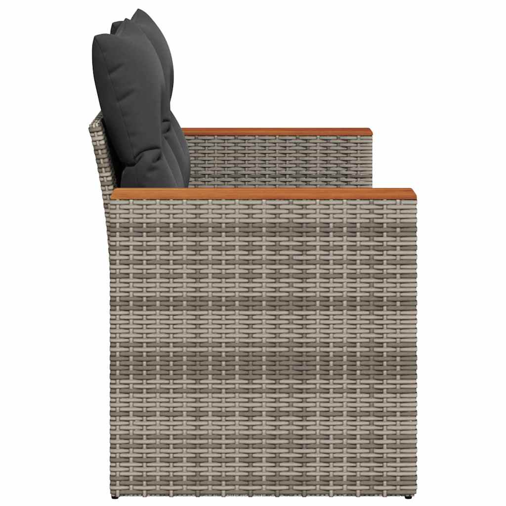 Divano da Giardino con Cuscini 2 Posti Grigio in Polyrattan | homemem39