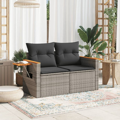 Divano da Giardino con Cuscini 2 Posti in Polyrattan