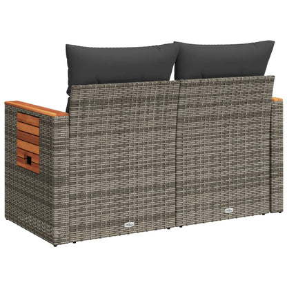 Divano da Giardino con Cuscini 2 Posti Grigio in Polyrattan | homemem39