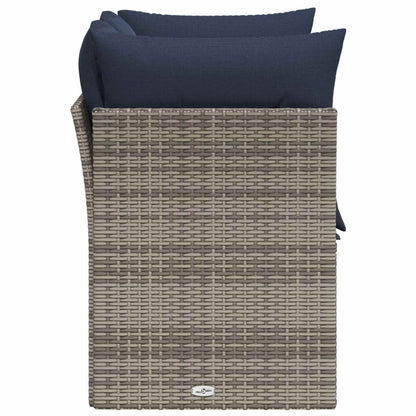 Divano da Giardino con Cuscini 2 Posti Grigio in Polyrattan