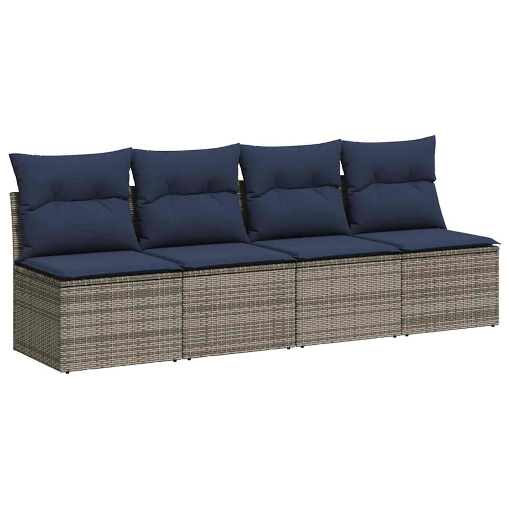 | Divano da giardino | Grigio 220 x 62 x 69cm polyrattan