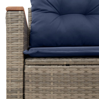 Divano da giardino con cuscini a 2 posti grigio in polyrattan | homemem39