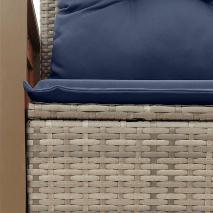 Divano da giardino con cuscini a 2 posti grigio in polyrattan | homemem39