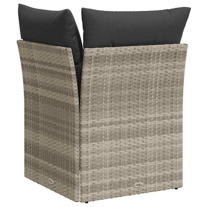 Divano Angolare Giardino con Cuscini Grigio Chiaro Polyrattan | homemem39