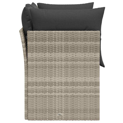 Divano da Giardino con Cuscini 2 Posti Grigio Chiaro Polyrattan | homemem39