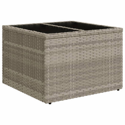 Tavolo Giardino Piano Vetro Grigio Chiaro 55x55x37cm Polyrattan