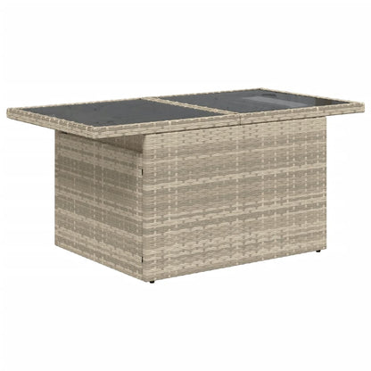 Tavolo Giardino Piano Vetro Grigio Chiaro 100x55x73 Polyrattan