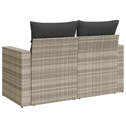 Divano da Giardino con Cuscini 2 Posti Grigio Chiaro Polyrattan | homemem39