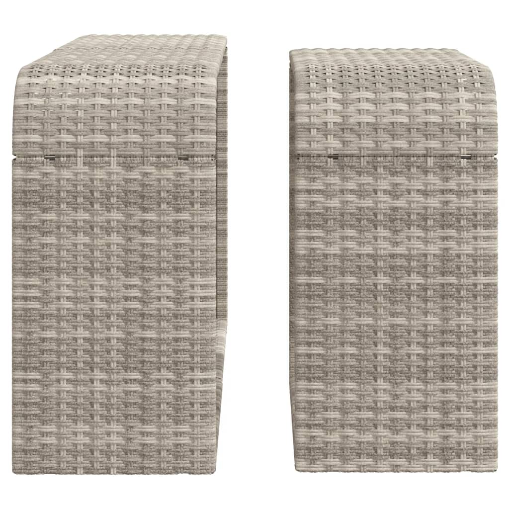 Scaffali Portaoggetti 2 pz Grigio Chiaro in Polyrattan - homemem39