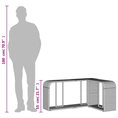 Scaffali Portaoggetti 2 pz Grigio Chiaro in Polyrattan - homemem39